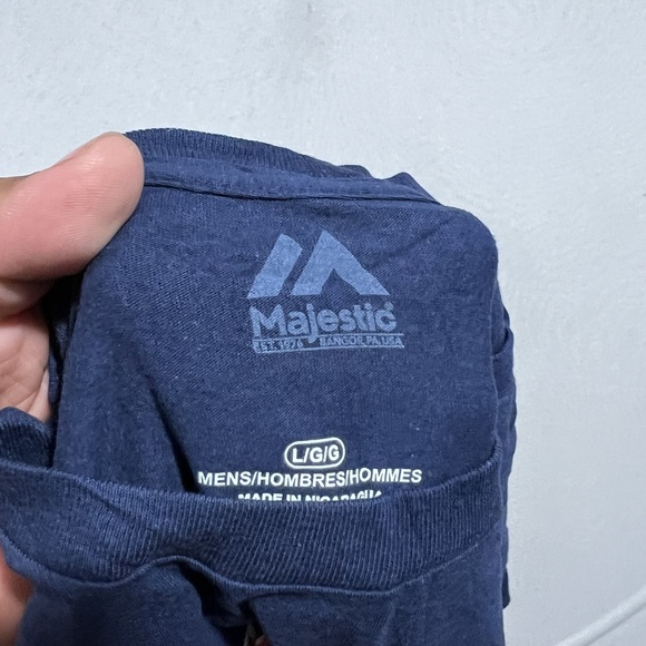 Majestic Men Blue Tee Shirt Atlanta Braves Size L - Picture 2 of 8